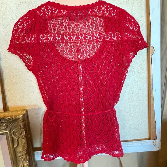 Reformation Red Crochet/Knit Top - Picture 5 of 5